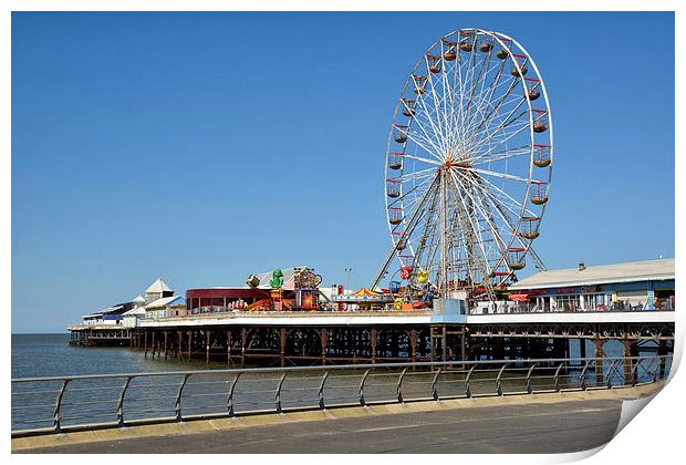  Big Wheel On Central Pier Blackpool Print by Gary Kenyon