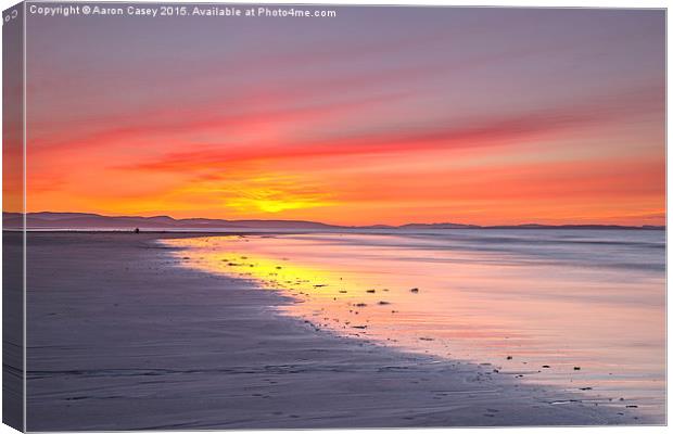 Sunset at Findhorn Canvas Print by Aaron Casey