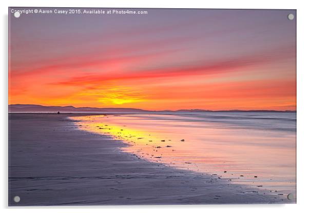 Sunset at Findhorn Acrylic by Aaron Casey