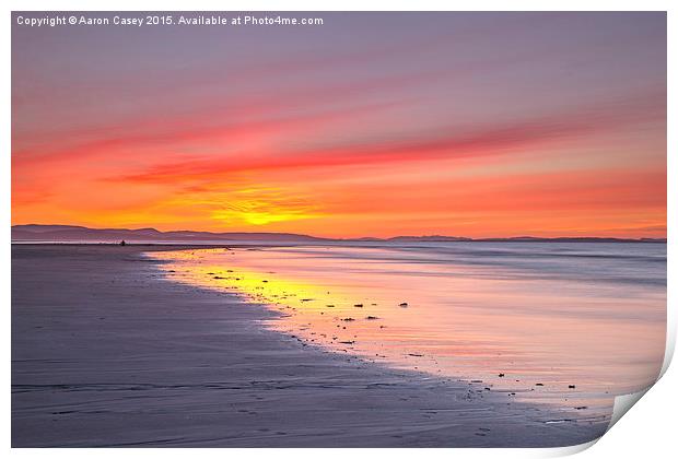 Sunset at Findhorn Print by Aaron Casey