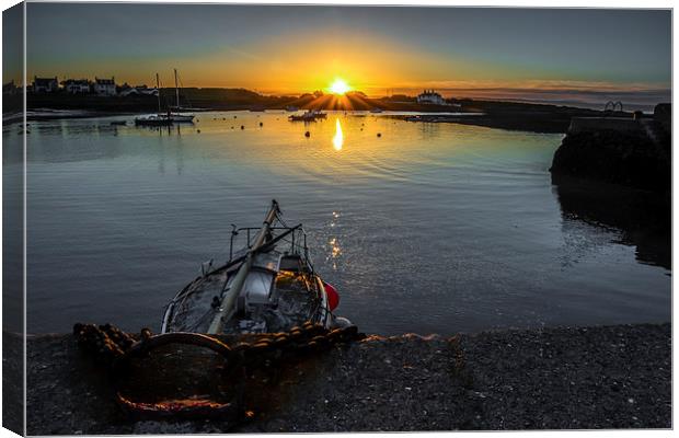 Groomsport Sunset County Down N.Ireland Canvas Print by Chris Curry