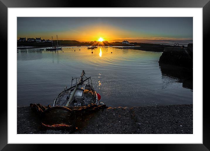 Groomsport Sunset County Down N.Ireland Framed Mounted Print by Chris Curry