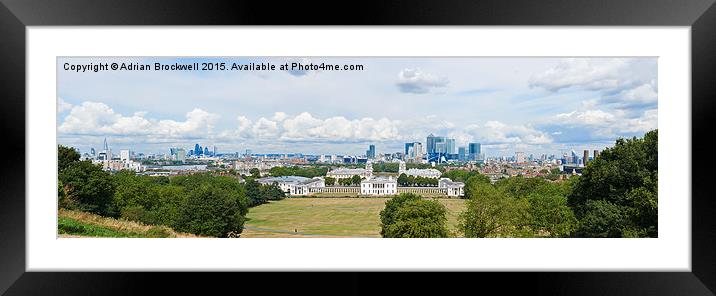  City Skyline from Greenwich Park Framed Mounted Print by Adrian Brockwell