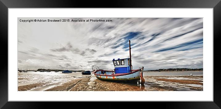 Fishing Boat at low tide Framed Mounted Print by Adrian Brockwell