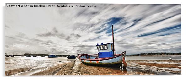 Fishing Boat at low tide Acrylic by Adrian Brockwell