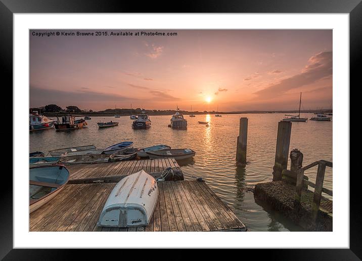 Keyhaven Harbour Sunrise Framed Mounted Print by Kevin Browne