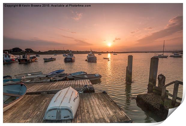 Keyhaven Harbour Sunrise Print by Kevin Browne