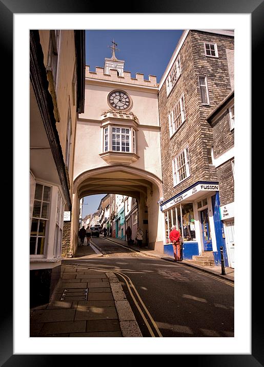 The Clock Tower in Totnes Framed Mounted Print by Jay Lethbridge