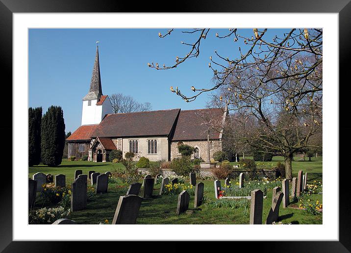 ALL SAINTS PARISH CHURCH,STOCK,ESSEX Framed Mounted Print by Ray Bacon LRPS CPAGB