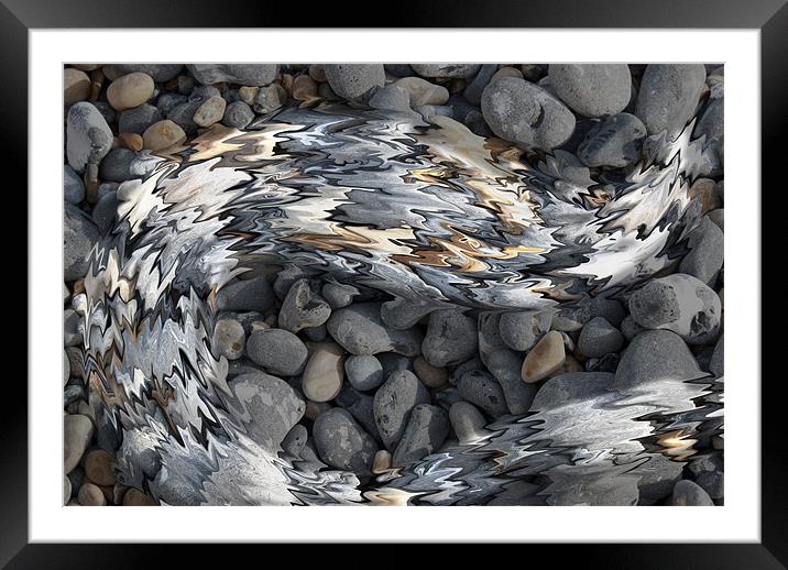 Liquid Pebbles Framed Mounted Print by Michael Carn