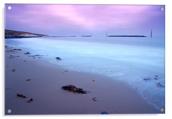 Blue Dawn over Sea Palling Acrylic by Stephen Mole