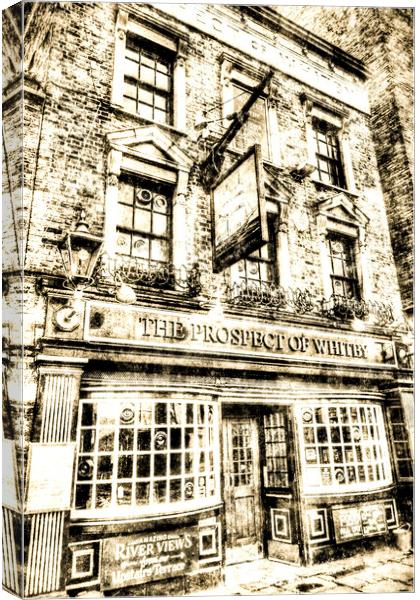 The Prospect Of Whitby Pub London Vintage Canvas Print by David Pyatt