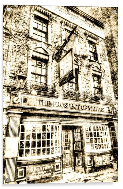 The Prospect Of Whitby Pub London Vintage Acrylic by David Pyatt