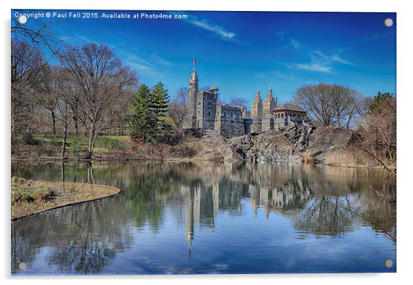 Belvedere Castle and Turtle Pond Acrylic by Paul Fell