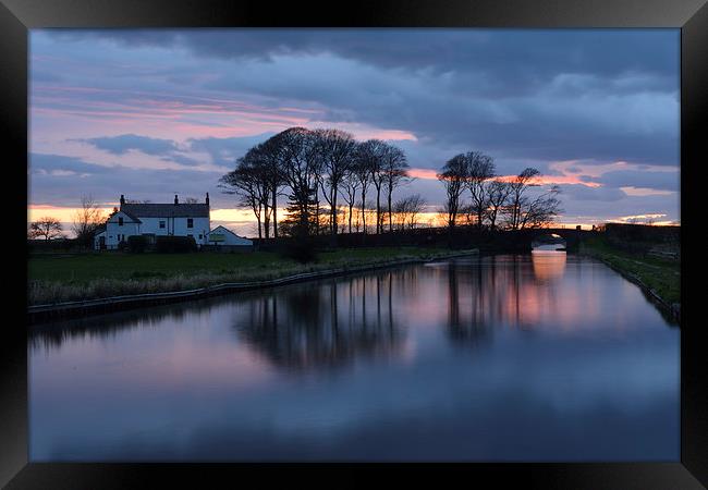  Last Light On The Canal Lancashire Framed Print by Gary Kenyon