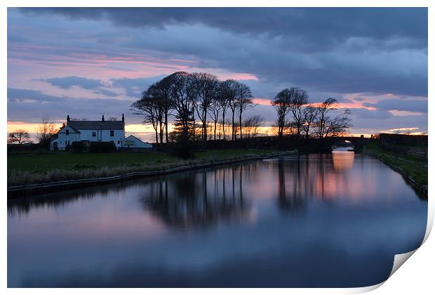 Last Light On The Canal Lancashire Print by Gary Kenyon
