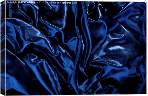 glossy crumpled satin cloth abstract Canvas Print by Arletta Cwalina