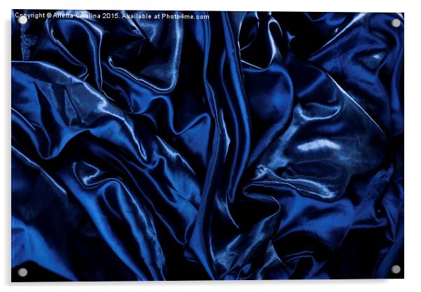 glossy crumpled satin cloth abstract Acrylic by Arletta Cwalina