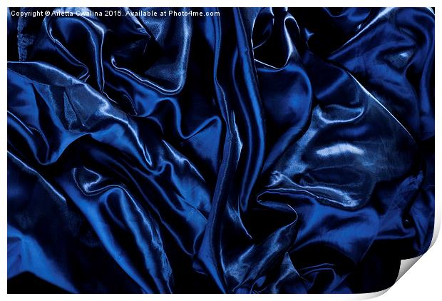 glossy crumpled satin cloth abstract Print by Arletta Cwalina