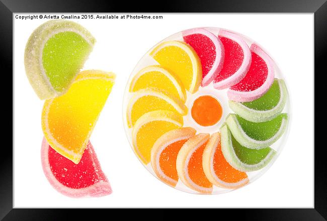 chewy gumdrops sweets with fruit flavor  Framed Print by Arletta Cwalina