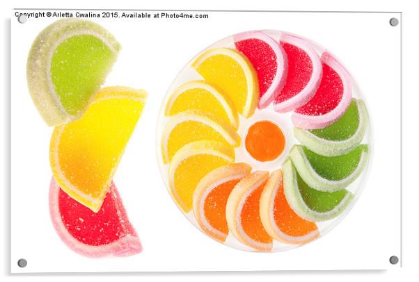 chewy gumdrops sweets with fruit flavor  Acrylic by Arletta Cwalina
