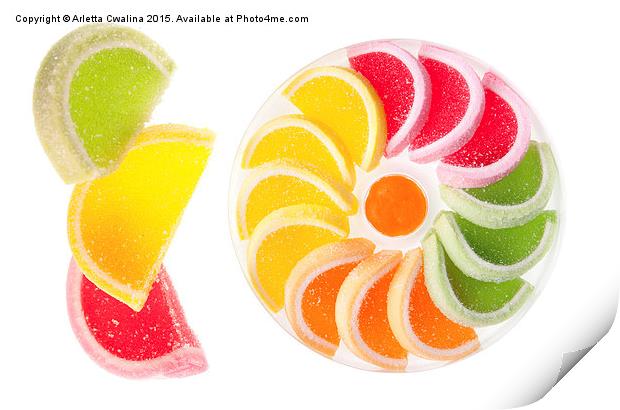 chewy gumdrops sweets with fruit flavor  Print by Arletta Cwalina