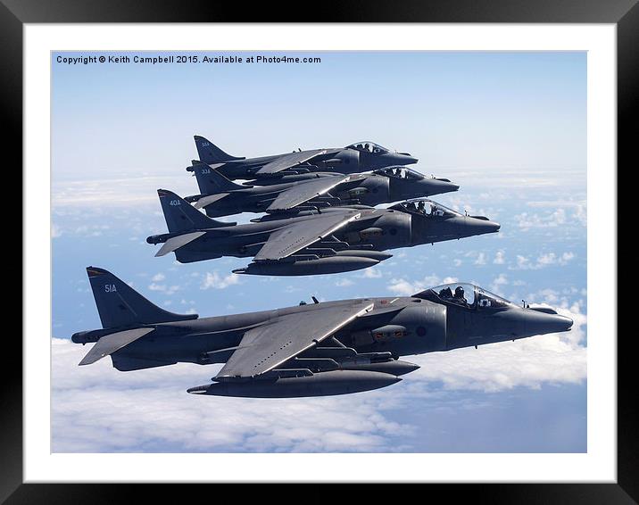  Harrier formation Framed Mounted Print by Keith Campbell