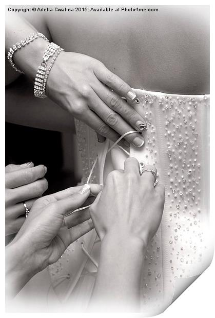  Bridal wedding dress buttons Print by Arletta Cwalina