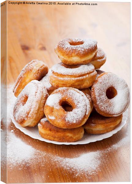 Plenty doughnuts or donuts with holes  Canvas Print by Arletta Cwalina