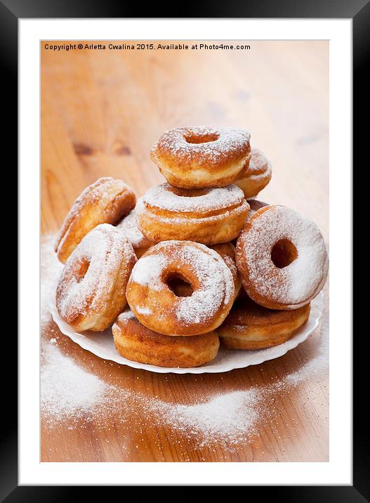 Plenty doughnuts or donuts with holes  Framed Mounted Print by Arletta Cwalina