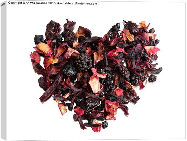 Dried mix of red fruits and plants petals tea  Canvas Print by Arletta Cwalina