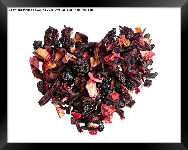 Dried mix of red fruits and plants petals tea  Framed Print by Arletta Cwalina