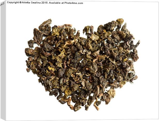 Dried and curled leaves of Oolong or Wulong tea  Canvas Print by Arletta Cwalina