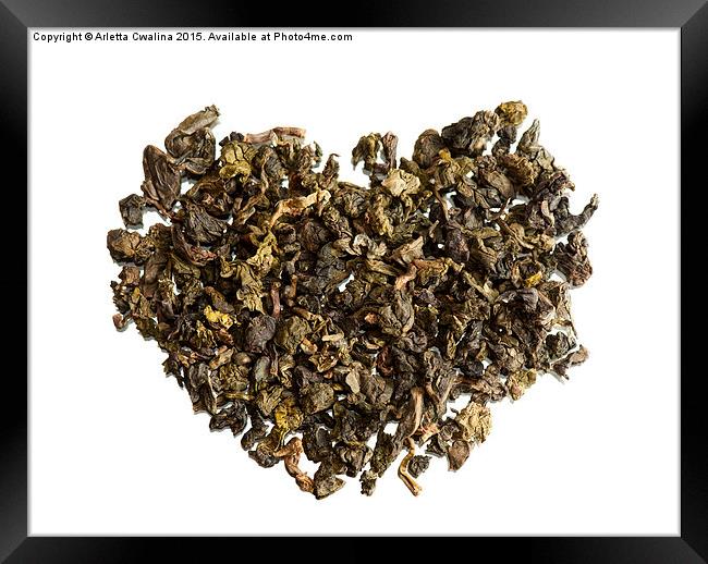 Dried and curled leaves of Oolong or Wulong tea  Framed Print by Arletta Cwalina