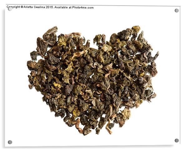 Dried and curled leaves of Oolong or Wulong tea  Acrylic by Arletta Cwalina