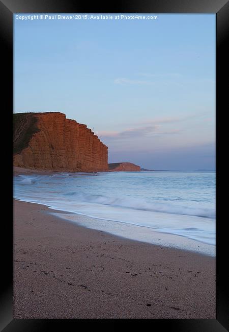 West Bay's Famous Cliffs  Framed Print by Paul Brewer