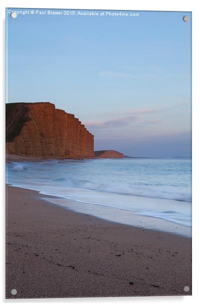 West Bay's Famous Cliffs  Acrylic by Paul Brewer