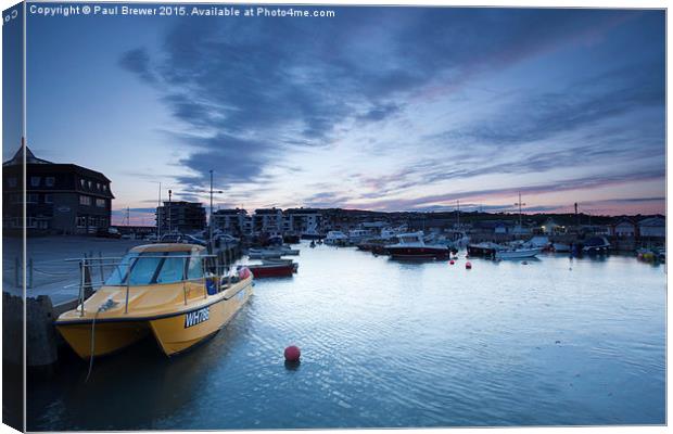  West Bay Harbour at Sunset Canvas Print by Paul Brewer