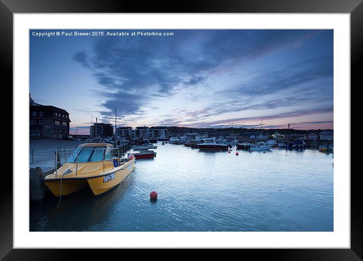 West Bay Harbour at Sunset Framed Mounted Print by Paul Brewer