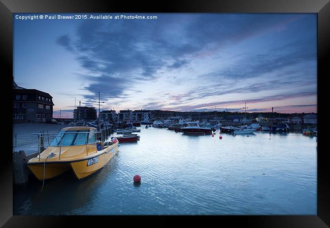  West Bay Harbour at Sunset Framed Print by Paul Brewer