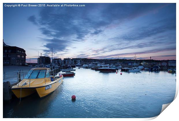  West Bay Harbour at Sunset Print by Paul Brewer