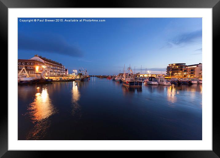  West Bay Harbour after Sunset Framed Mounted Print by Paul Brewer