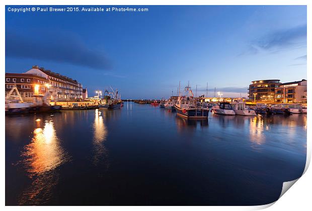  West Bay Harbour after Sunset Print by Paul Brewer
