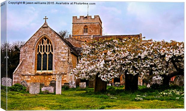 St Peters Church in Spring.  Canvas Print by Jason Williams