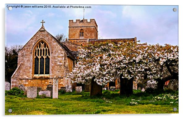 St Peters Church in Spring.  Acrylic by Jason Williams