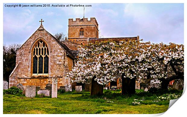 St Peters Church in Spring.  Print by Jason Williams