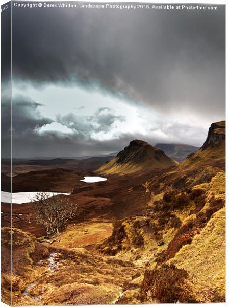  Storms over the Quiraing Canvas Print by Derek Whitton