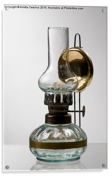 retro style glass decorative oil lamp Acrylic by Arletta Cwalina