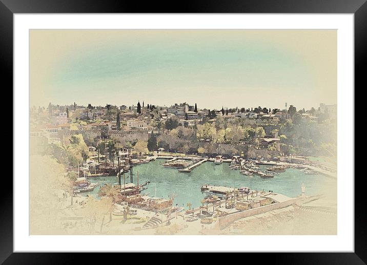  Kaleici harbor Antalya Turkey Framed Mounted Print by ken biggs