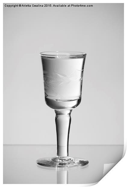 One stem glass of clear vodka Print by Arletta Cwalina